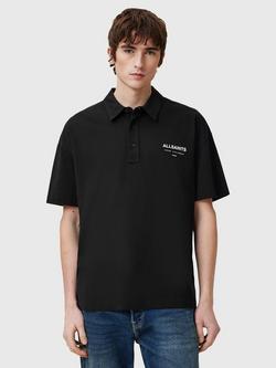 AllSaints Underground Polo Shirt, Black, Black