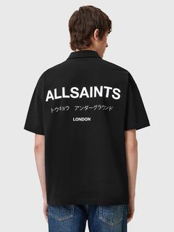 AllSaints Underground Polo Shirt, Black - view 2, Black