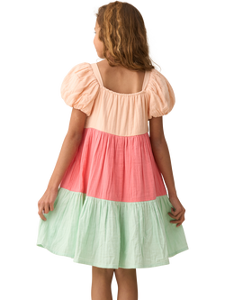 Angel & Rocket Kids' Colour Block Dress, Multi - view 2, Multi