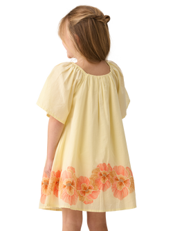 Angel & Rocket Kids' Embroidered Swing Dress, Yellow/Multi - view 2, Yellow/Multi