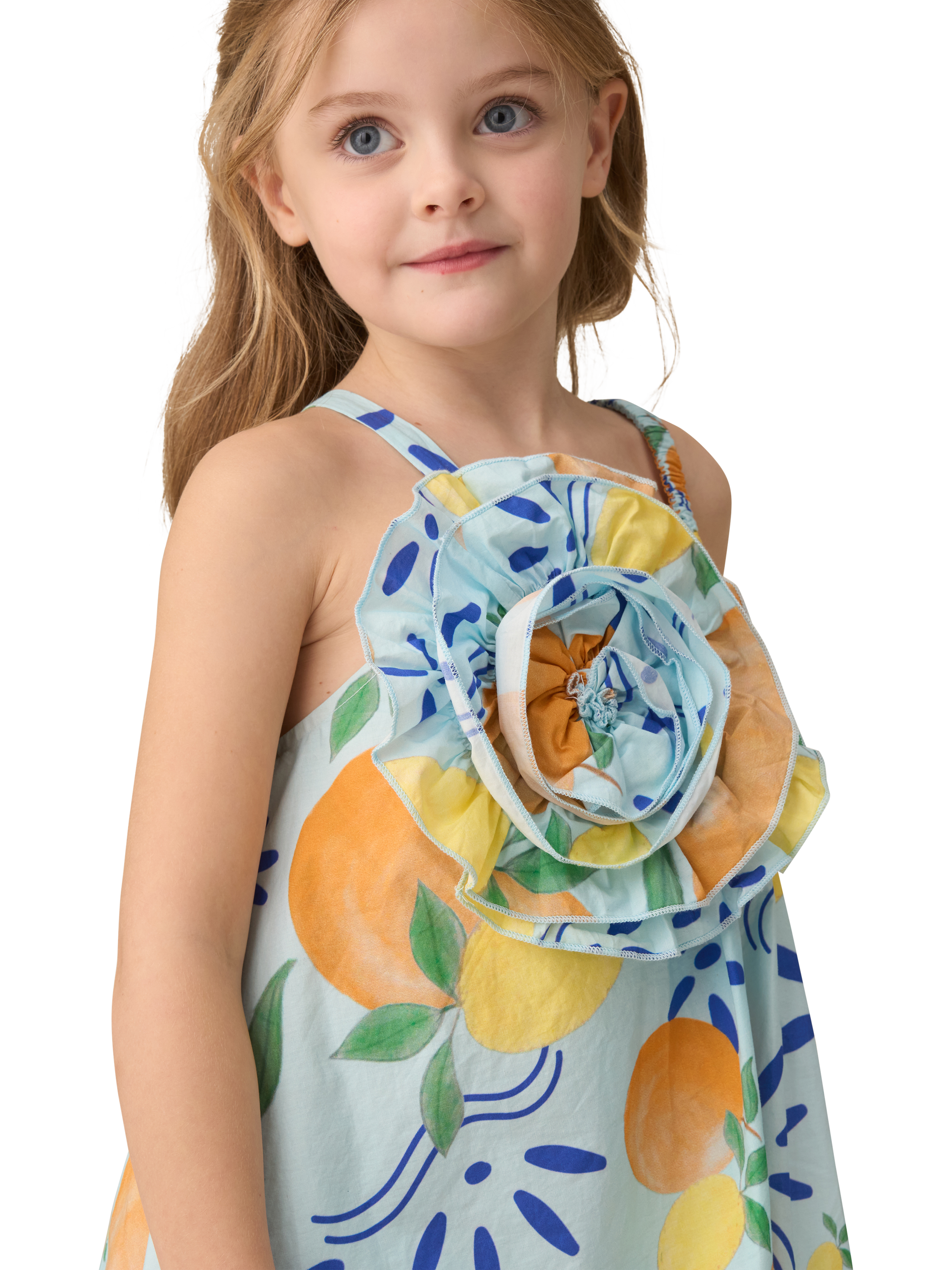 Product image 4 of 7, which shows Angel & Rocket Kids' Carrie Swing Corsage Dress, Multi, 3 years