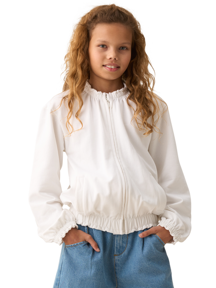 Angel & Rocket Kids' Zip Up Jacket, White, White