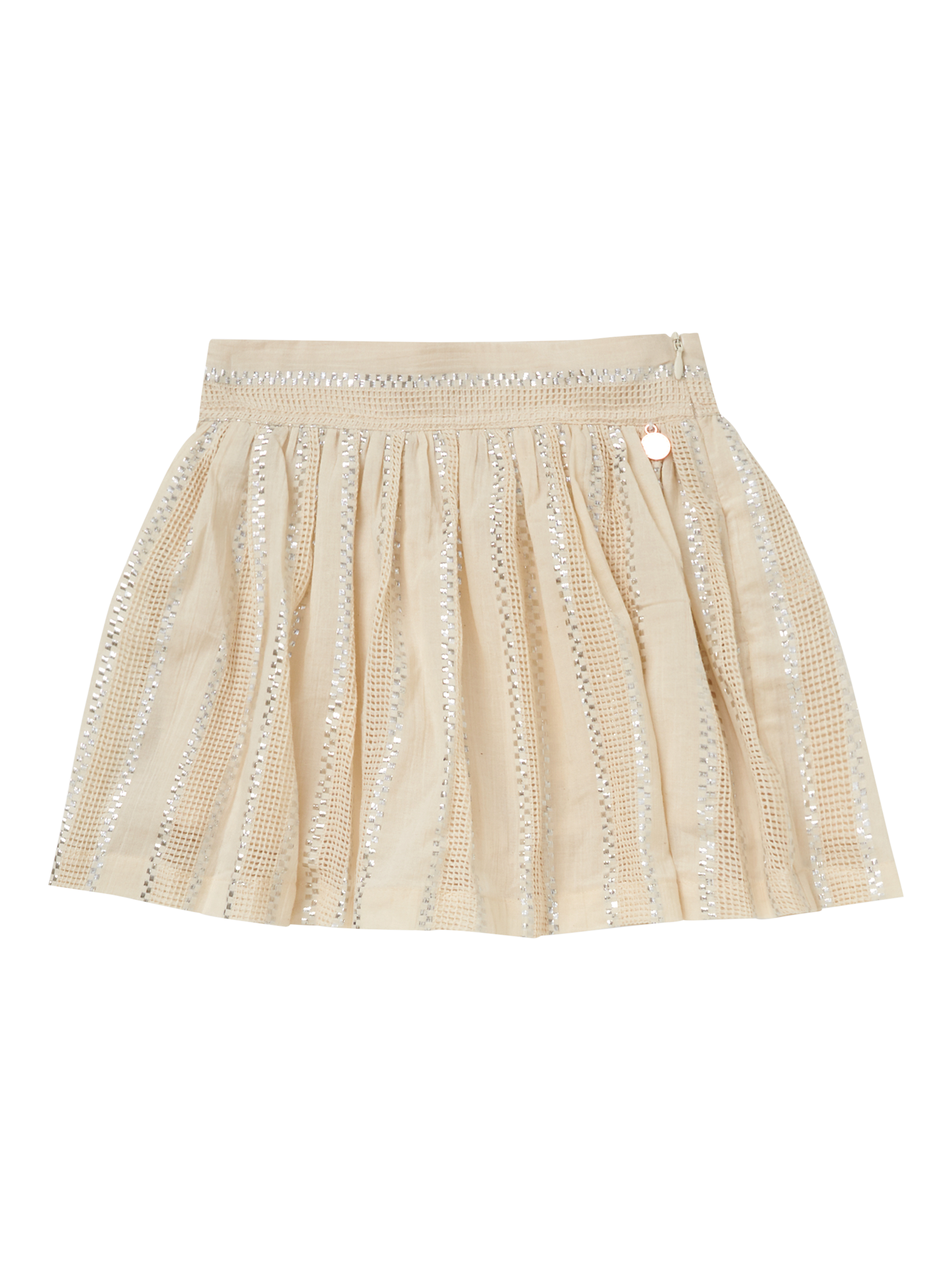 Product image 5 of 7, which shows Angel & Rocket Kids' Stripe Skort, Cream, 3 years