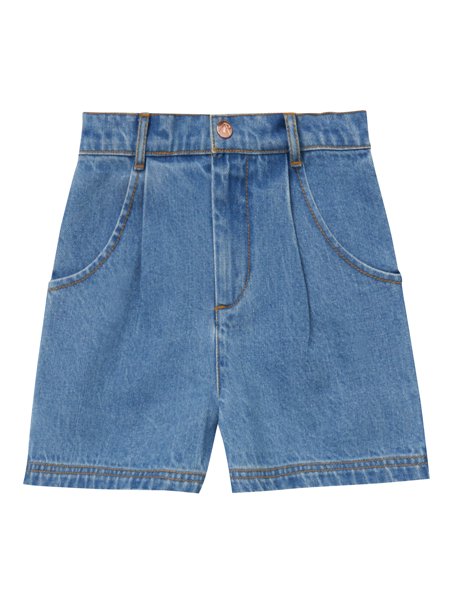 Product image 2 of 4, which shows Angel & Rocket Kids' Denim Shorts, Blue, 3 years