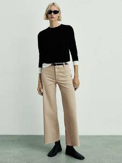 Mango Catherin High Rise Culotte Trousers - view 2, Camel