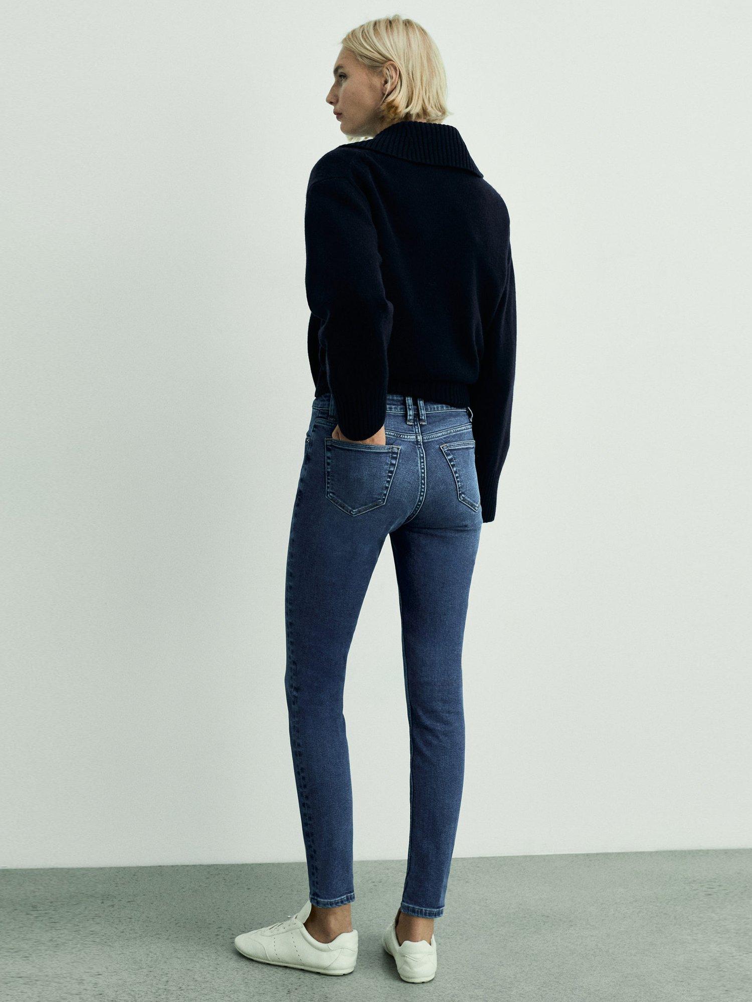 Product image 3 of 7, which shows Mango Newisa Mid Rise Skinny Jeans, Blue, 12