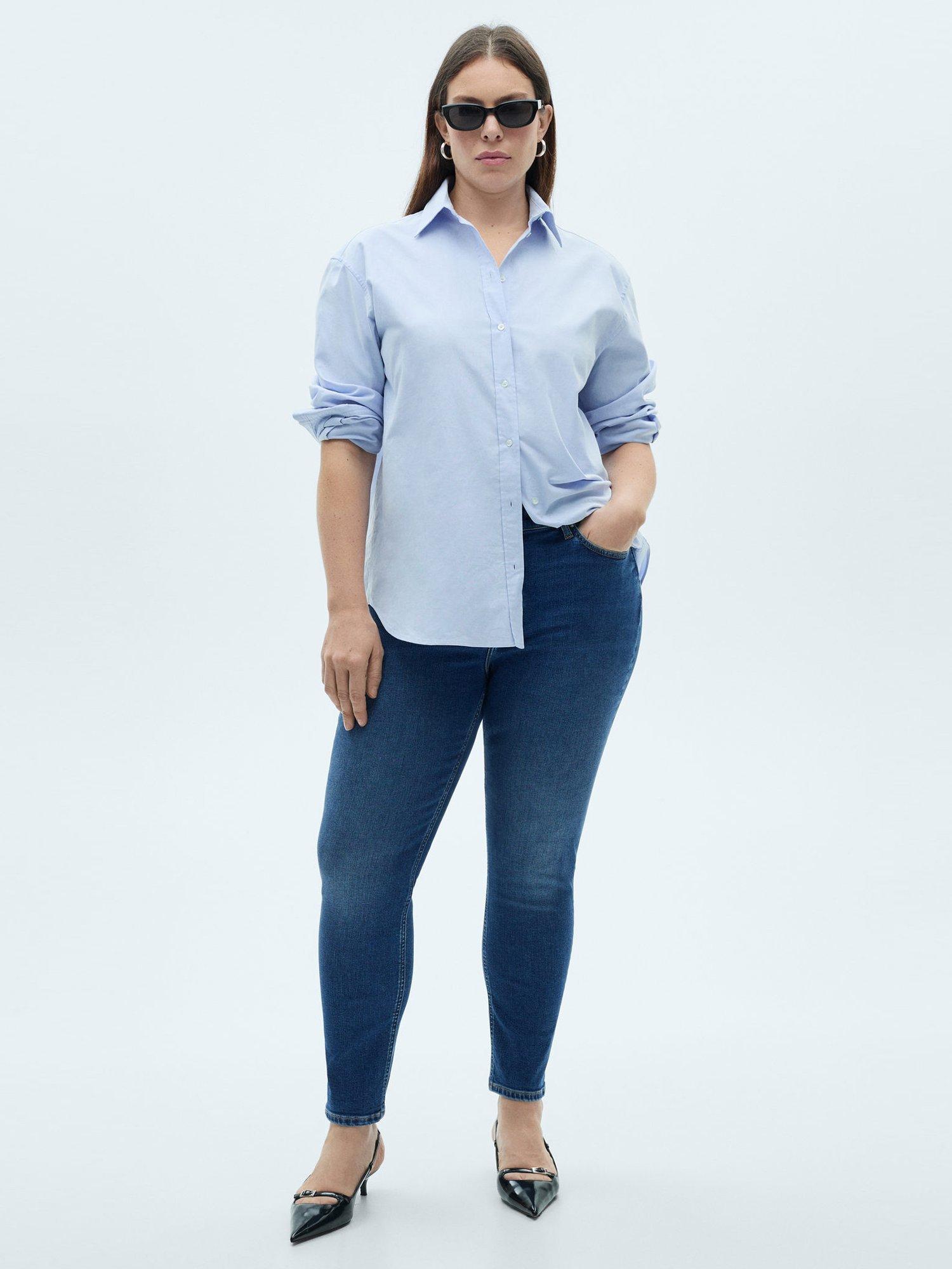 Product image 4 of 7, which shows Mango Newisa Mid Rise Skinny Jeans, Blue, 12
