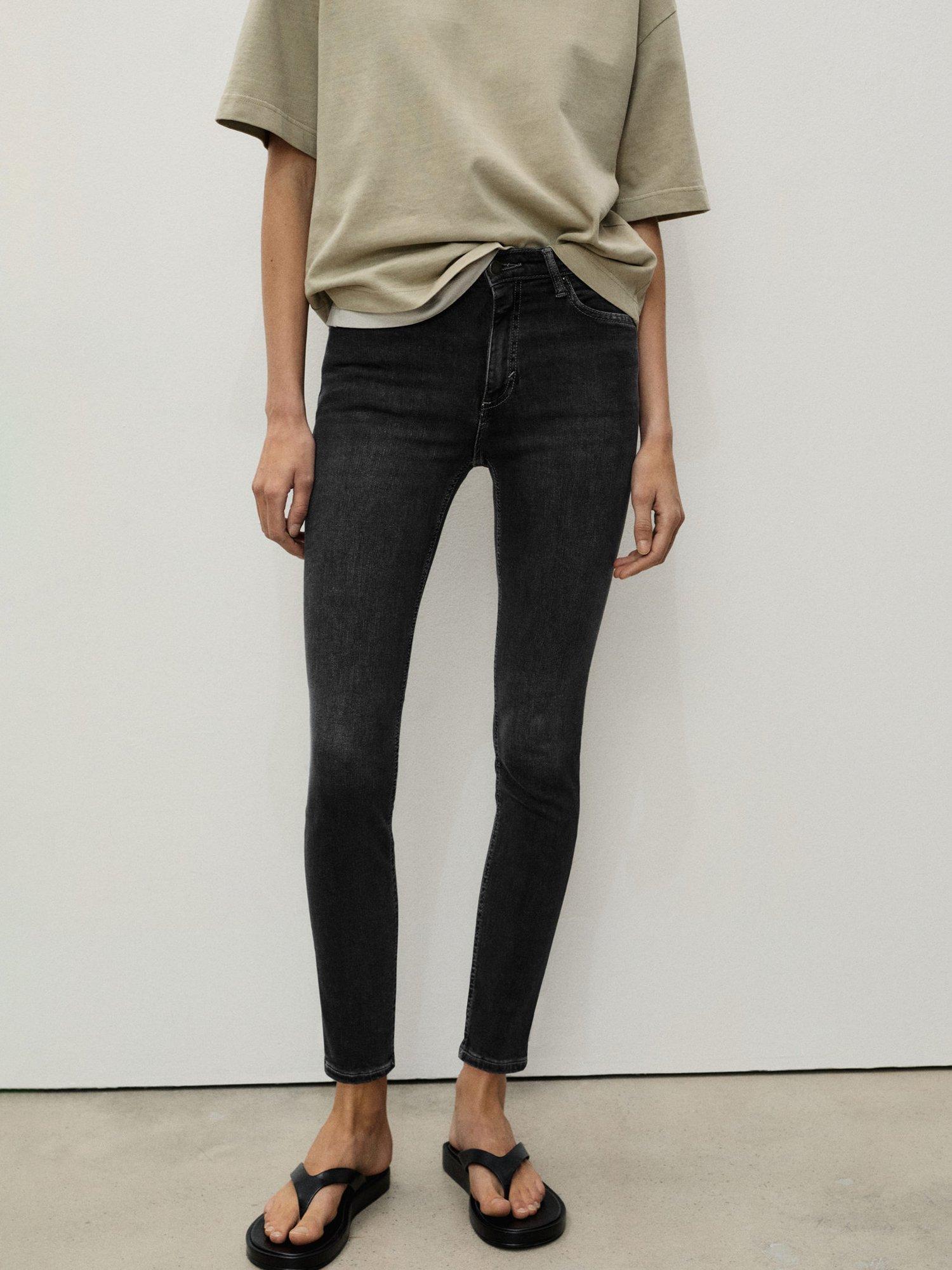 Product image 1 of 6, which shows Mango Newisa Mid Rise Skinny Jeans, Dark Grey, 14