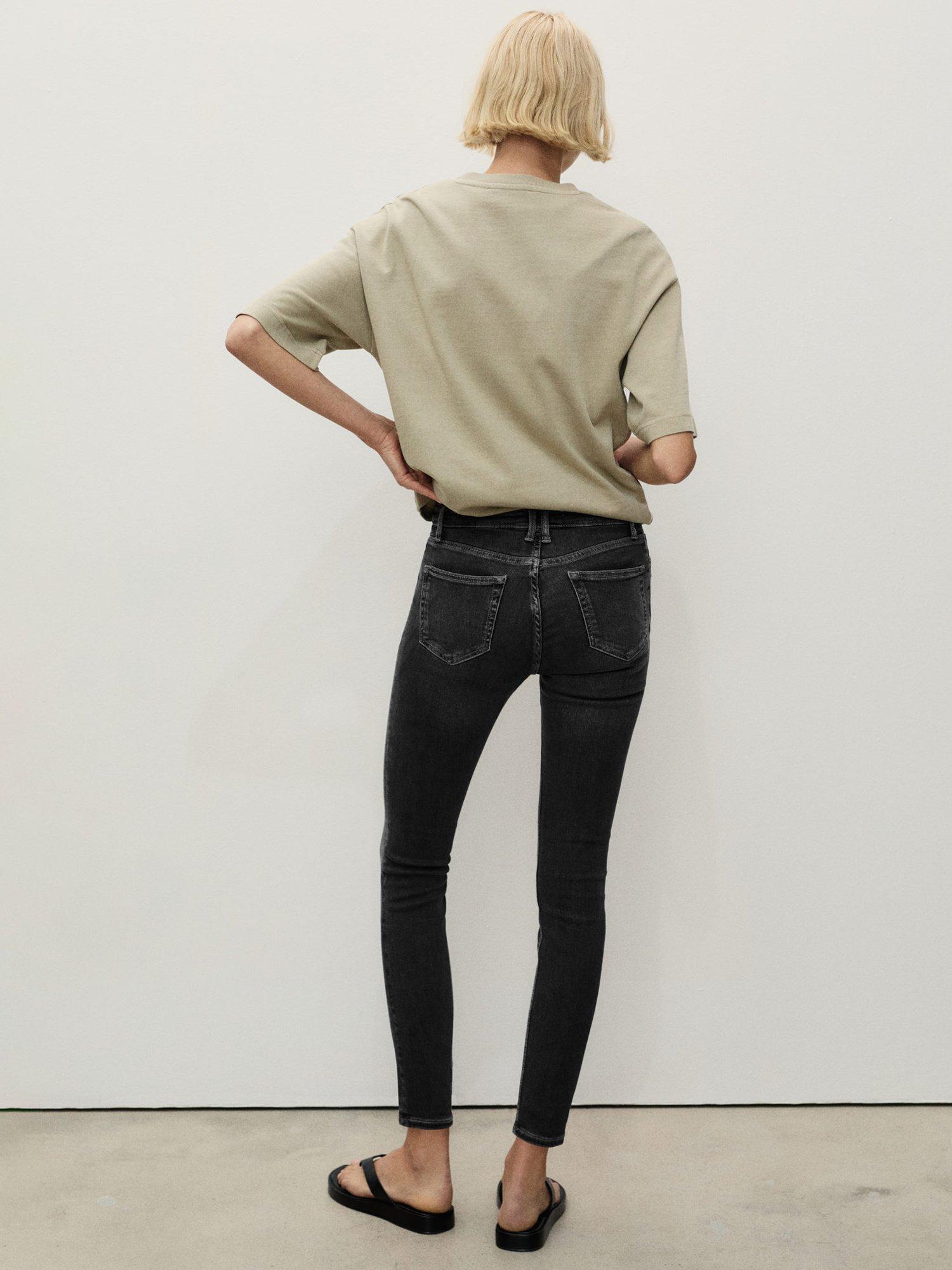 Product image 4 of 6, which shows Mango Newisa Mid Rise Skinny Jeans, Dark Grey, 14