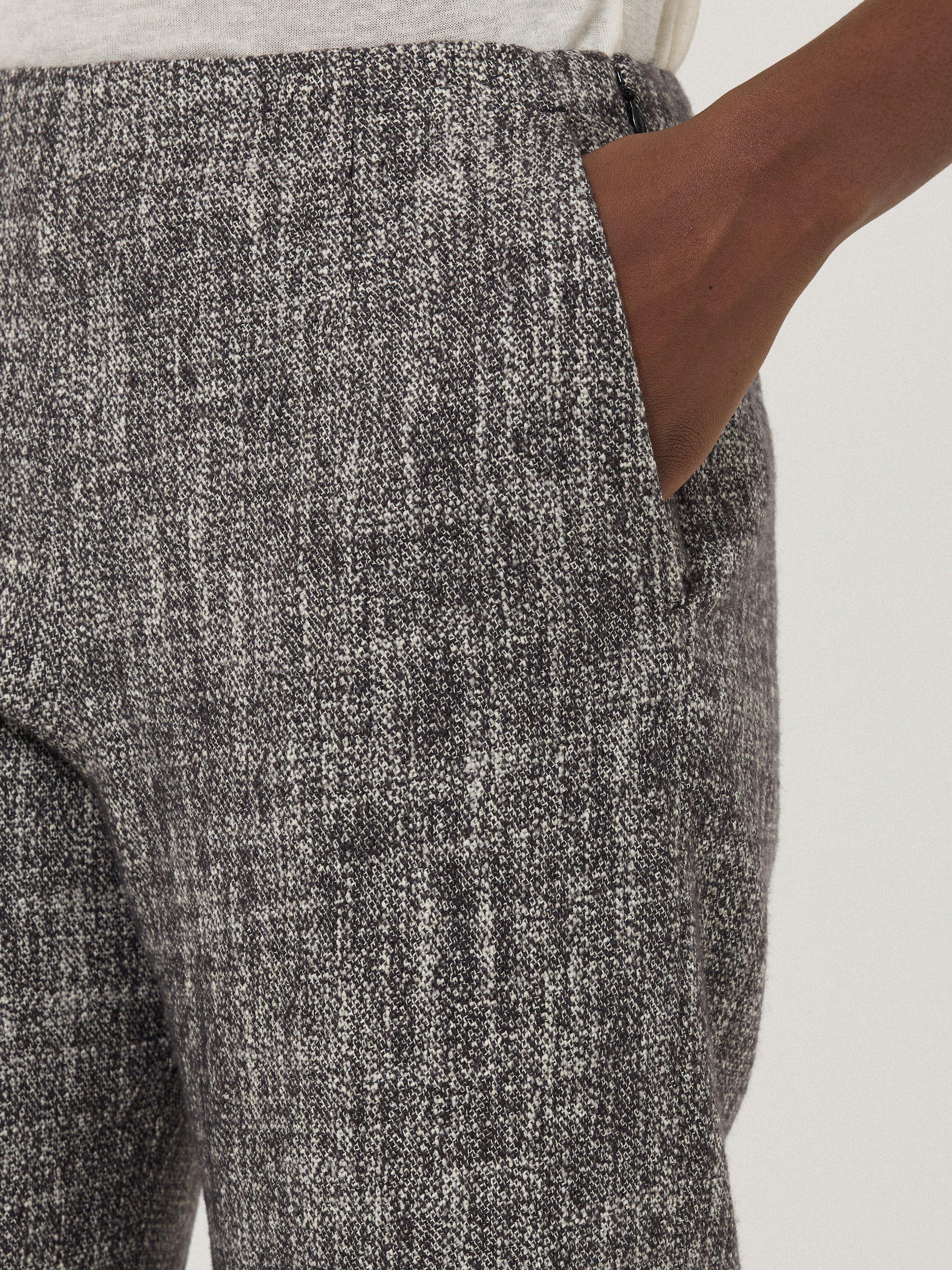 Product image 3 of 8, which shows Jigsaw Blake Boucle Wool Rich Trousers, Grey, 6