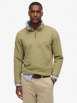 Superdry Classic Essential Henley Jumper, Light Khaki Green