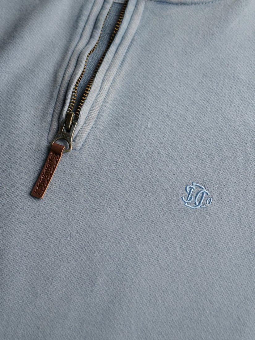 Product image 5 of 5, which shows Superdry Classic Essential Henley Jumper, Washed Denim, S