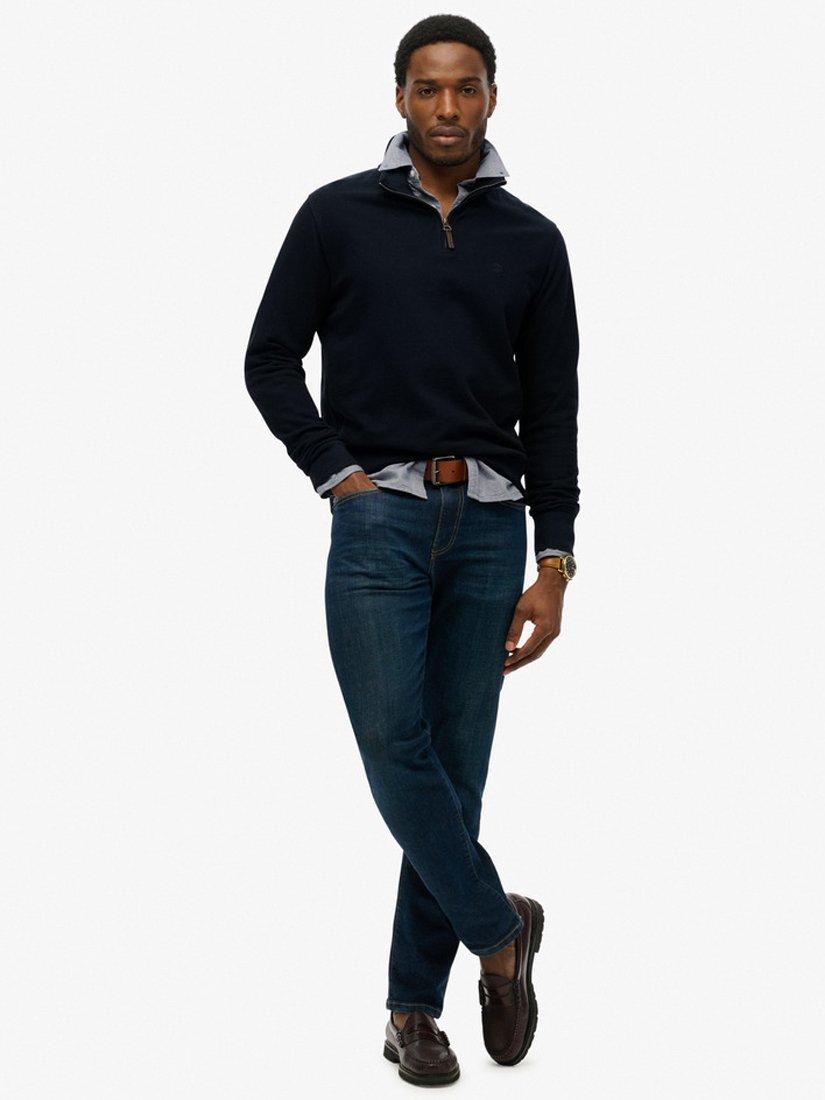 Product image 3 of 5, which shows Superdry Classic Essential Henley Jumper, Super Dark Navy, L