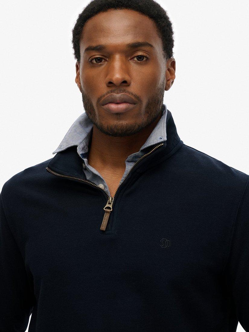 Product image 4 of 5, which shows Superdry Classic Essential Henley Jumper, Super Dark Navy, L