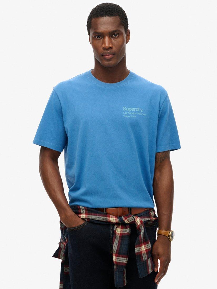 Product image 1 of 5, which shows Superdry Core Logo City T-Shirt, Monaco Blue, S