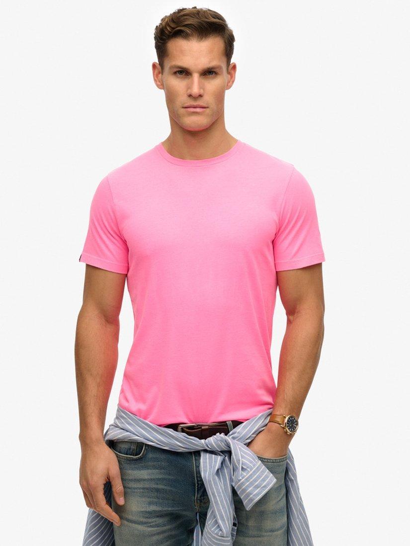 Product image 1 of 5, which shows Superdry Classic Essential T-Shirt, Washed Fluro Pink, S