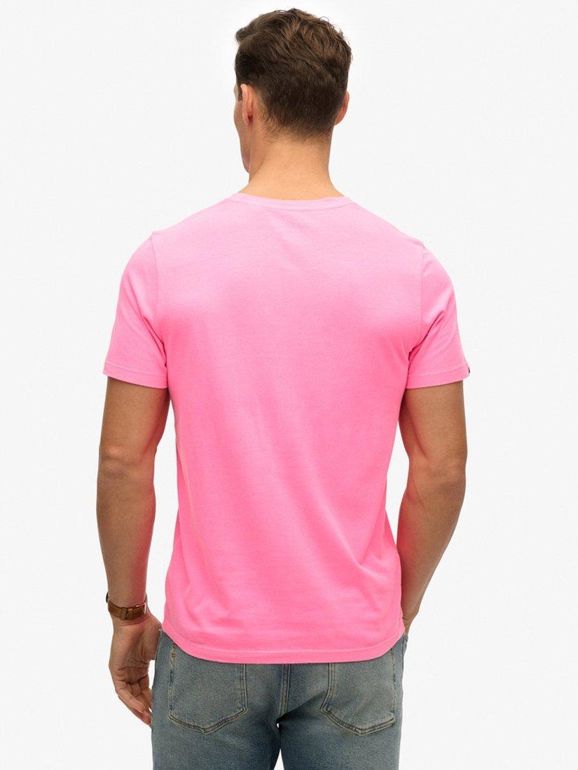 Product image 2 of 5, which shows Superdry Classic Essential T-Shirt, Washed Fluro Pink, S