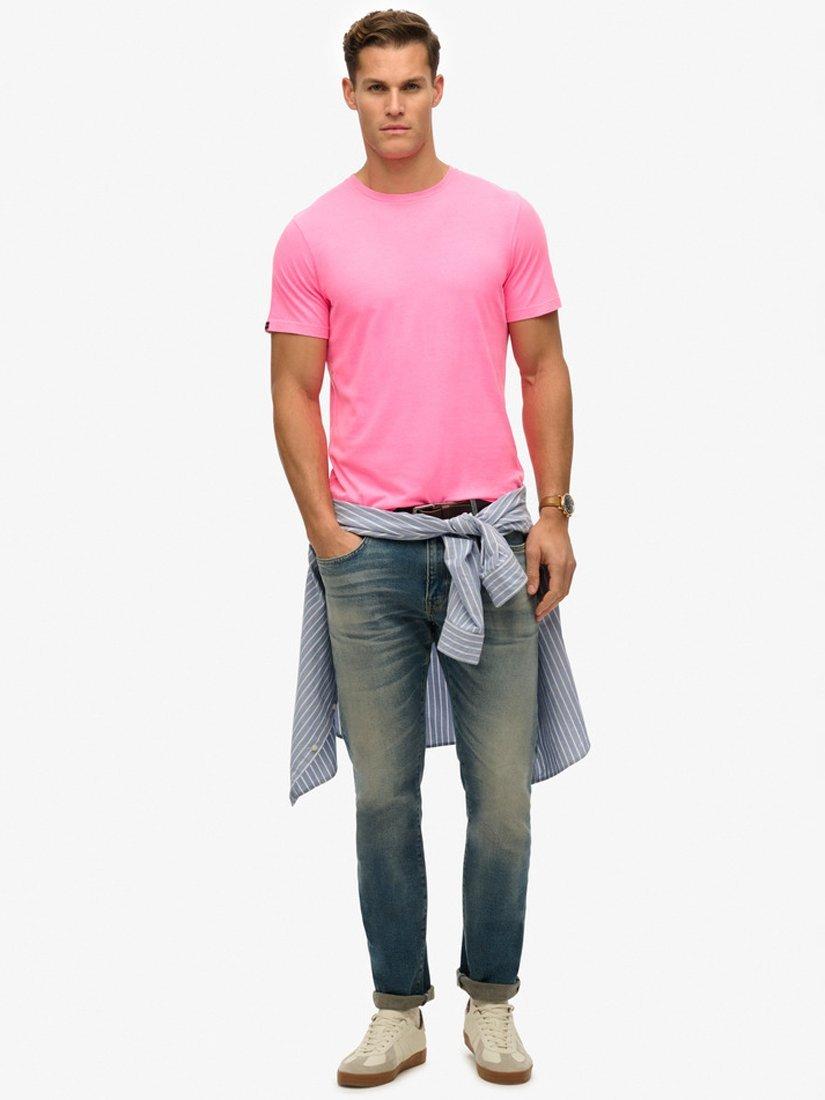 Product image 3 of 5, which shows Superdry Classic Essential T-Shirt, Washed Fluro Pink, S