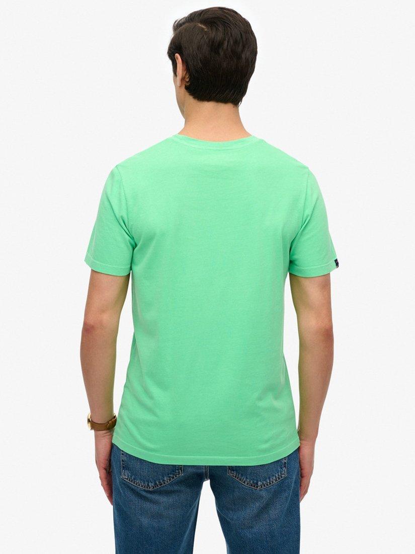 Product image 2 of 5, which shows Superdry Cotton Regular Fit Short Sleeve Essential T-Shirt, Washed Dry Fluro, S