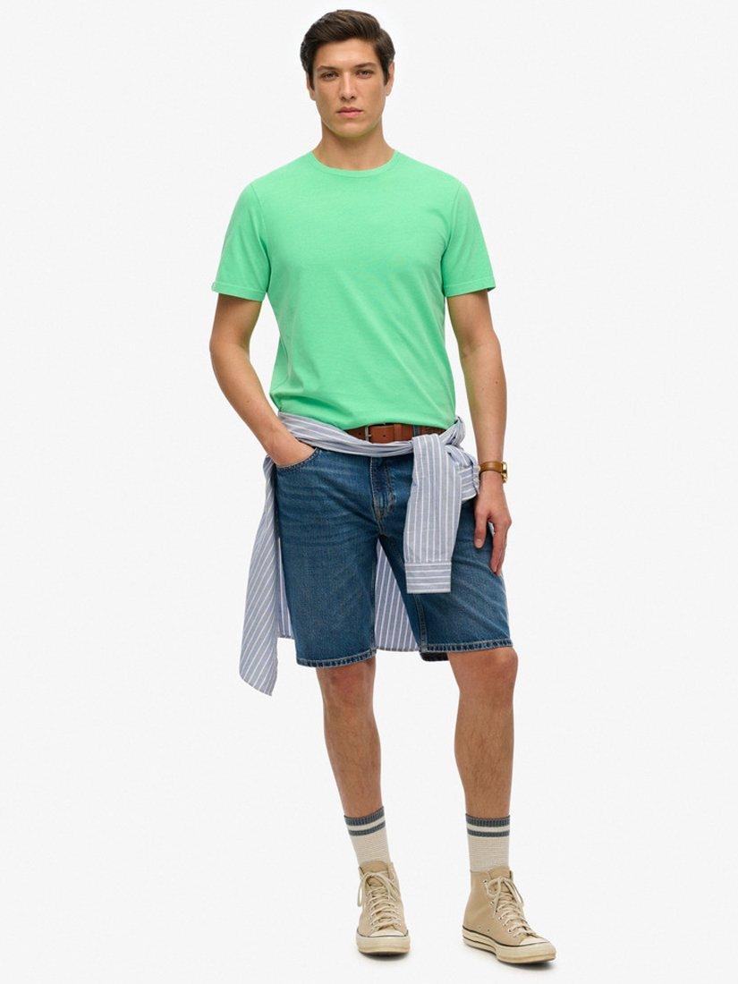 Product image 3 of 5, which shows Superdry Cotton Regular Fit Short Sleeve Essential T-Shirt, Washed Dry Fluro, S