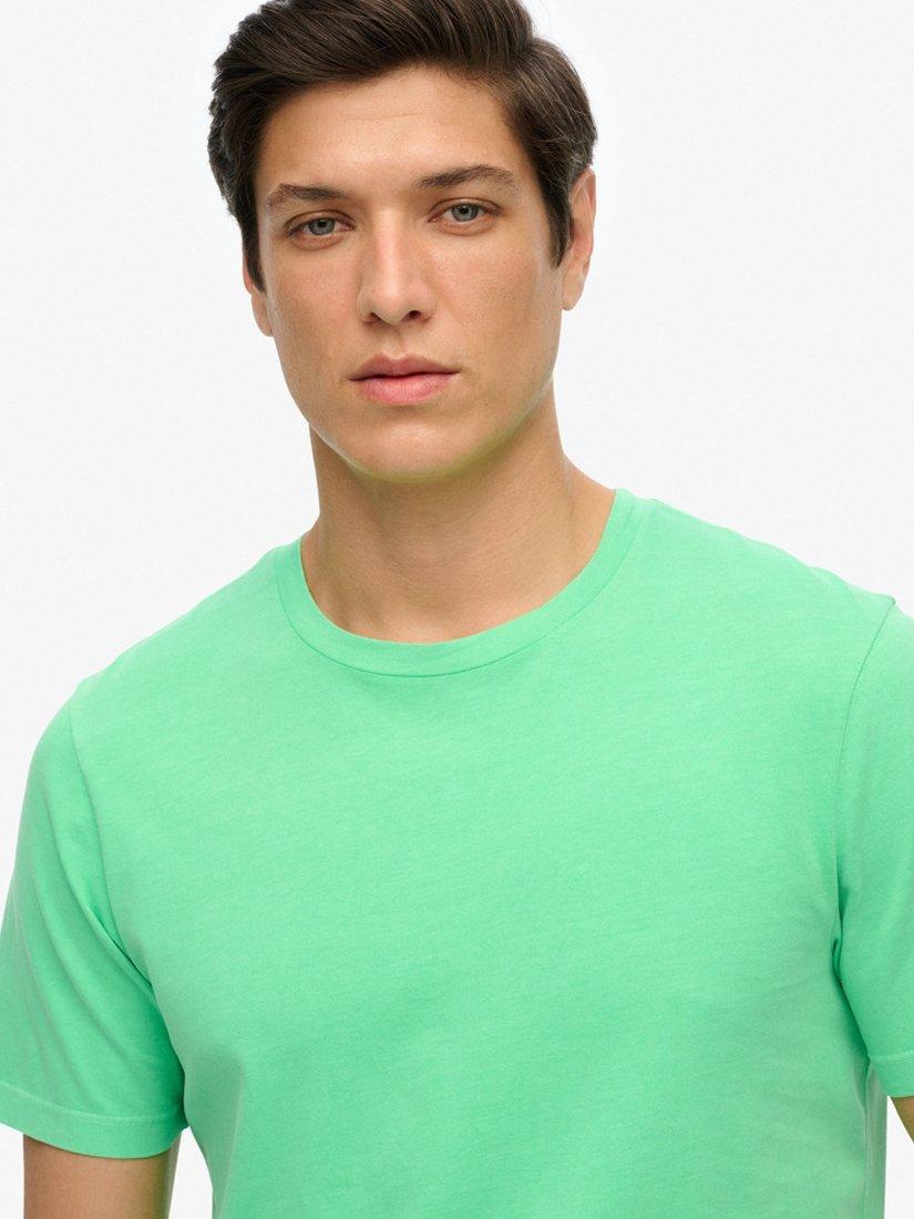 Product image 4 of 5, which shows Superdry Cotton Regular Fit Short Sleeve Essential T-Shirt, Washed Dry Fluro, S