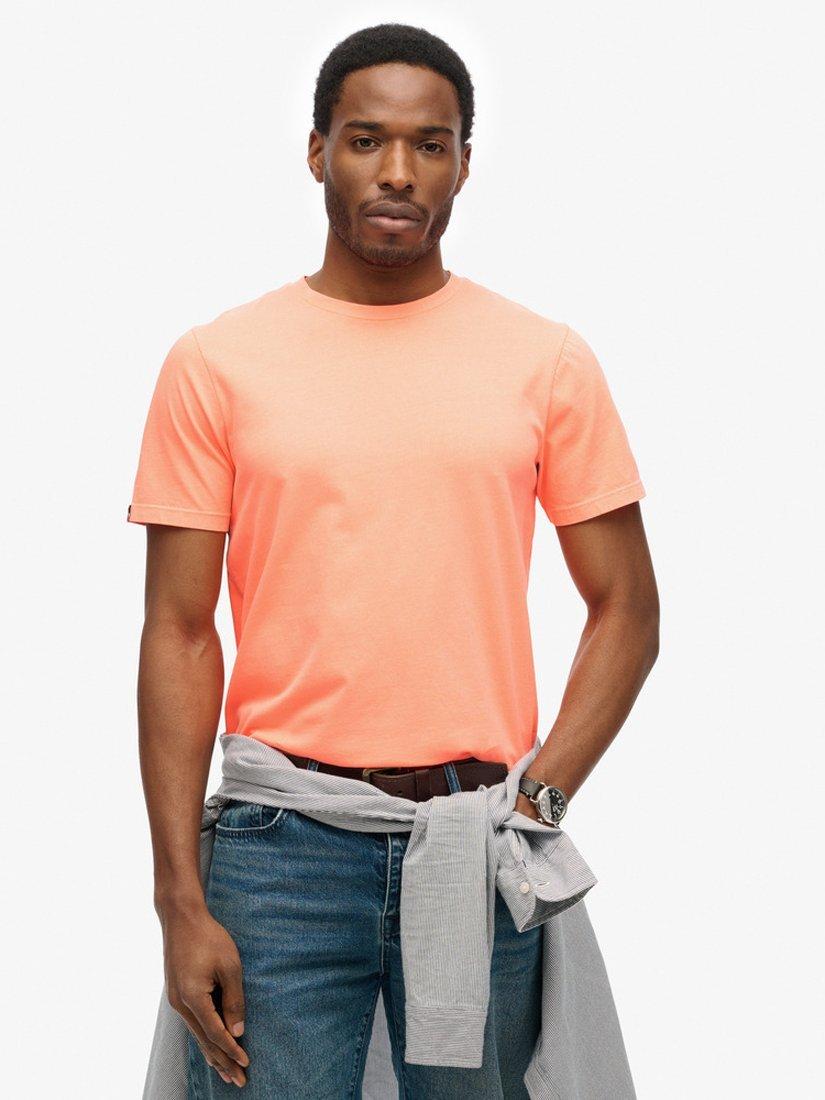 Product image 1 of 4, which shows Superdry Cotton Regular Fit Short Sleeve Essential T-Shirt, Washed Dry Orange, S