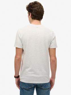 Superdry Japan Stripe Relaxed T-Shirt, Eclipse Navy Marl - view 2, Ice Grey Marl