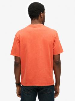 Superdry Cotton Regular Fit Short Sleeve Logo T-Shirt - view 2, Rust Orange