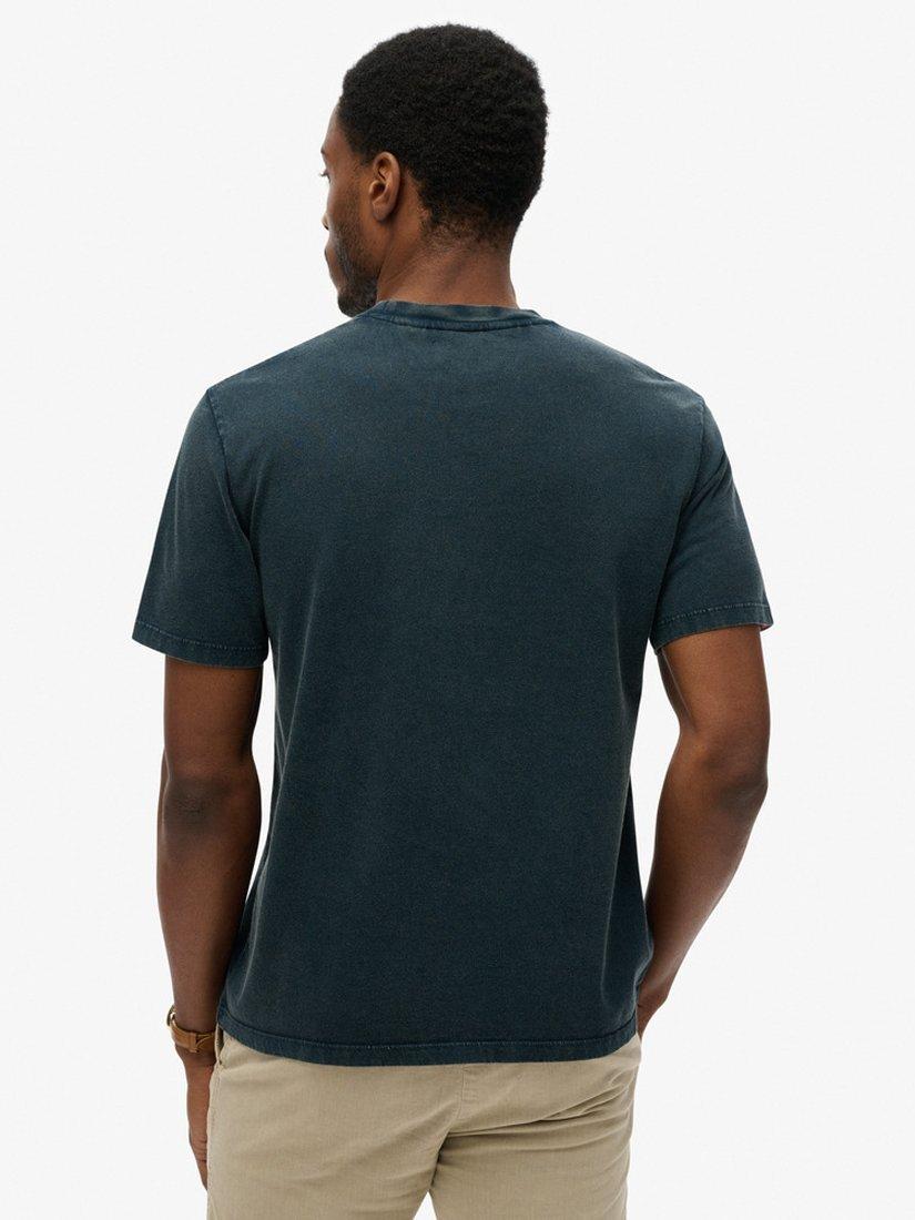 Product image 2 of 5, which shows Superdry Cotton Regular Fit Short Sleeve Logo T-Shirt, Eclipse Navy, S
