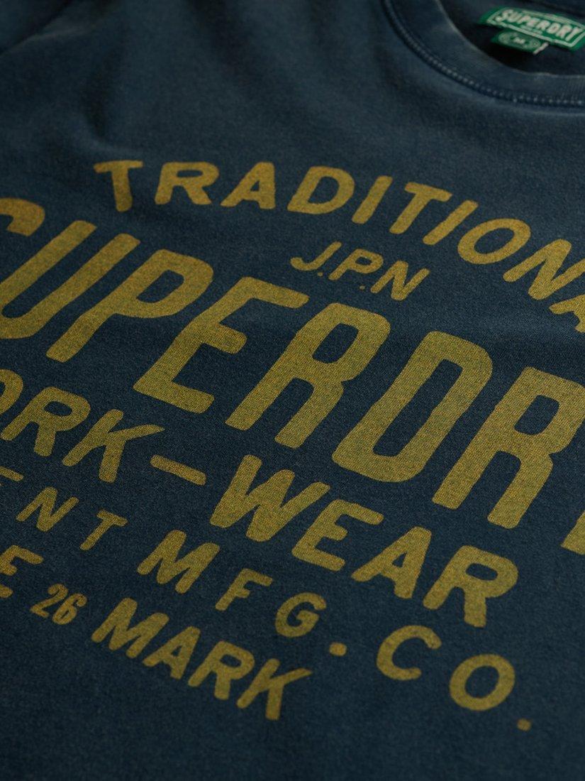 Product image 5 of 5, which shows Superdry Cotton Regular Fit Short Sleeve Logo T-Shirt, Eclipse Navy, S