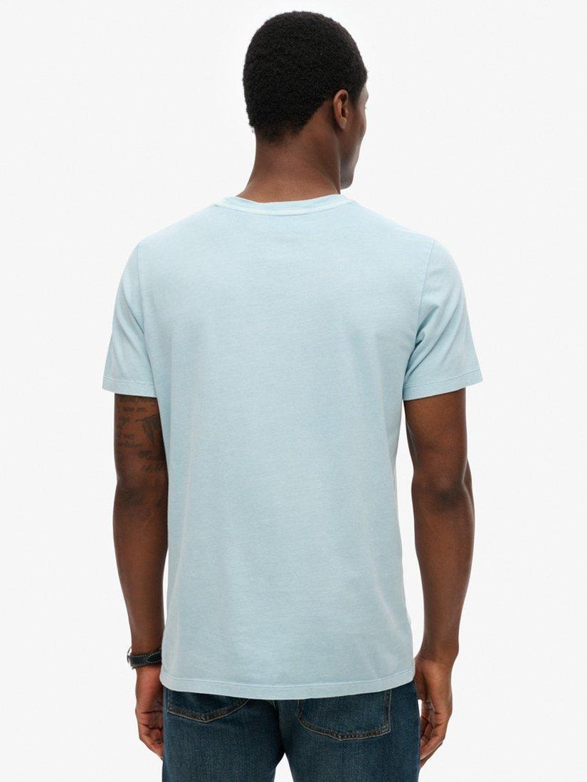 Product image 2 of 5, which shows Superdry Cotton Regular Fit Classic Essential Pocket T-Shirt, Washed Sunset Blue, S