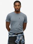 Superdry Cotton Regular Fit Short Sleeve Essential Pocket T-Shirt, Washed Faded Navy