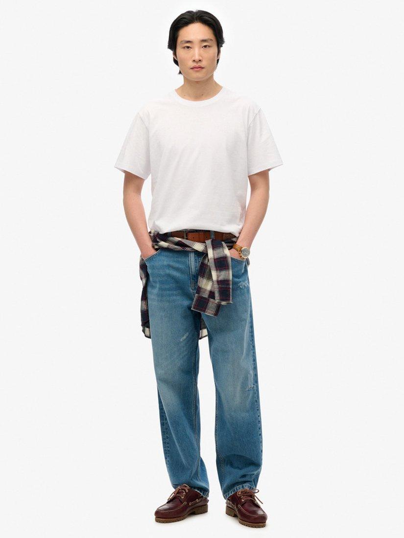 Product image 2 of 5, which shows Superdry Organic Cotton Regular Fit Short Sleeve Essentials T-Shirt, Optic, S