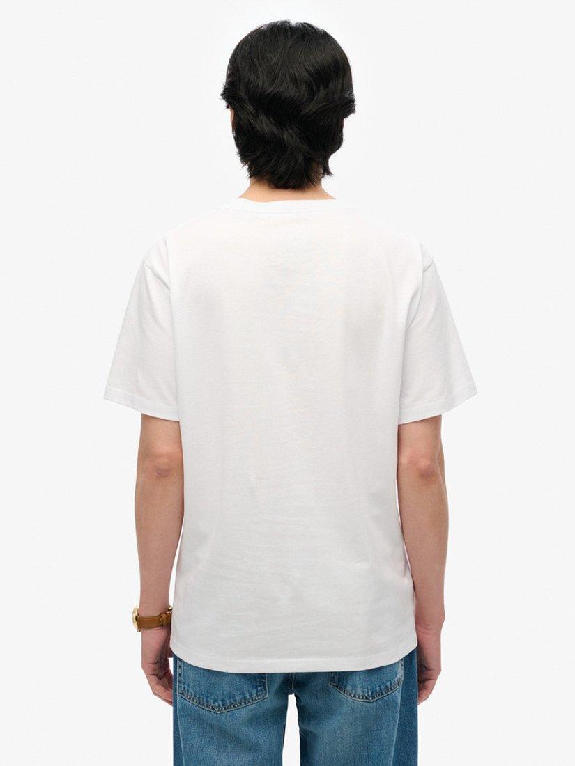 Product image 3 of 5, which shows Superdry Organic Cotton Regular Fit Short Sleeve Essentials T-Shirt, Optic, S