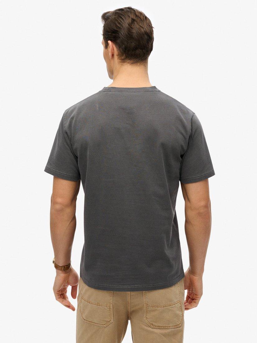 Product image 2 of 5, which shows Superdry Essentials Relaxed Fit Pure Organic Cotton T-Shirt, Charcoal Grey, S