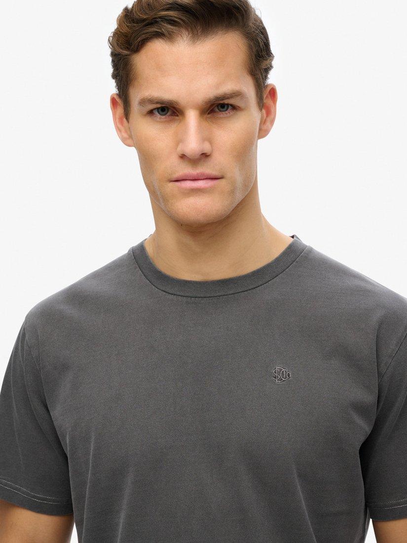 Product image 4 of 5, which shows Superdry Essentials Relaxed Fit Pure Organic Cotton T-Shirt, Charcoal Grey, S