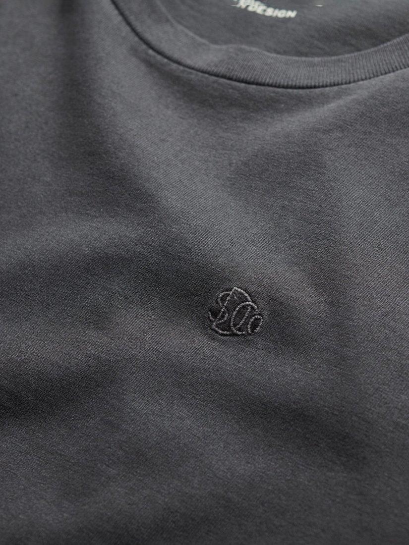 Product image 5 of 5, which shows Superdry Essentials Relaxed Fit Pure Organic Cotton T-Shirt, Charcoal Grey, S
