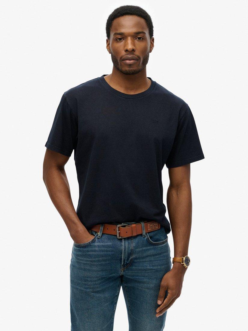 Product image 1 of 11, which shows Superdry Organic Cotton Regular Fit Short Sleeve Essentials T-Shirt, Navy, S