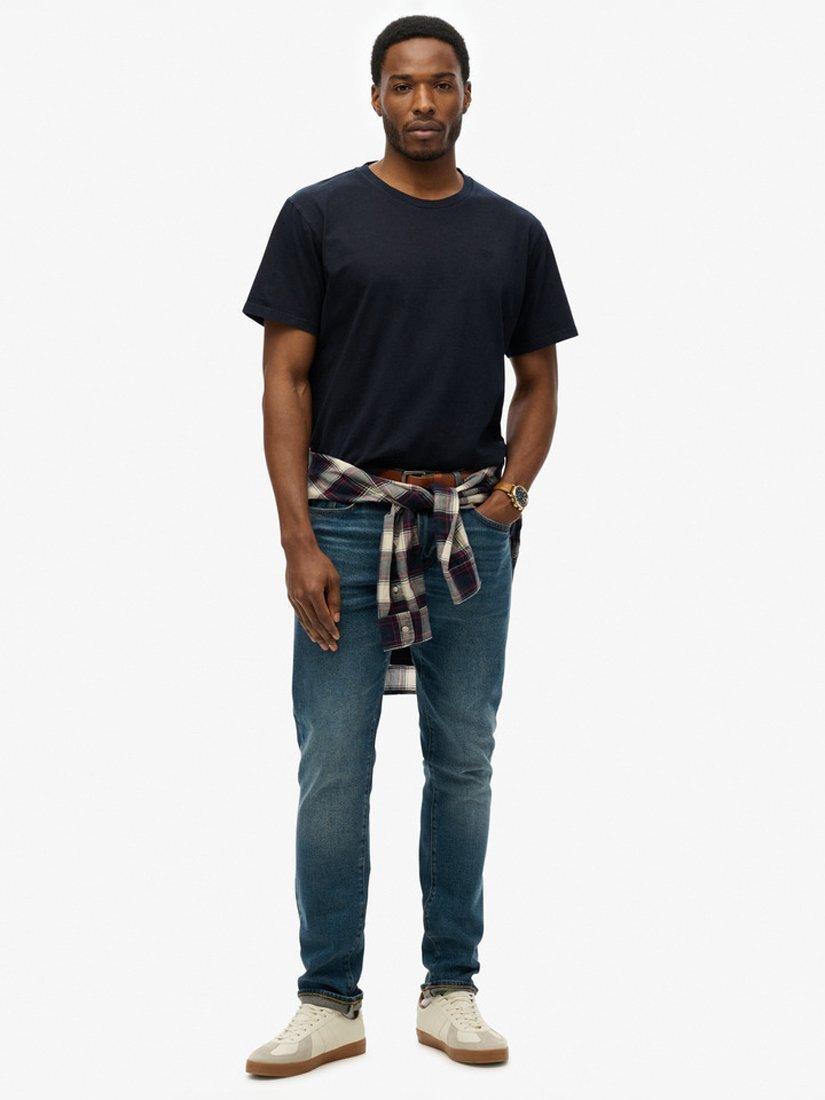Product image 3 of 11, which shows Superdry Organic Cotton Regular Fit Short Sleeve Essentials T-Shirt, Navy, S