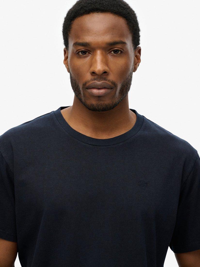 Product image 4 of 11, which shows Superdry Organic Cotton Regular Fit Short Sleeve Essentials T-Shirt, Navy, S