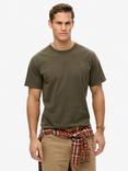 Superdry Essentials Relaxed Fit Pure Organic Cotton T-Shirt, Dark Khaki