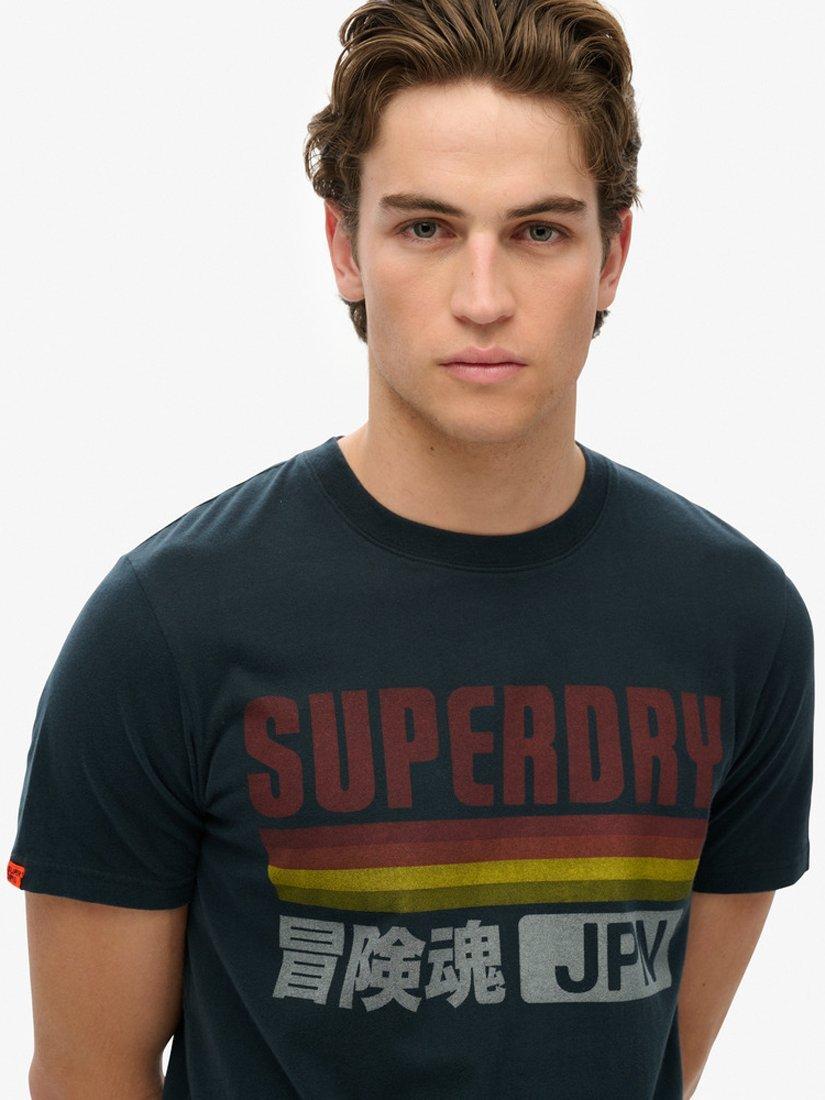 Product image 4 of 5, which shows Superdry Japan Stripe Relaxed T-Shirt, Eclipse Navy, S