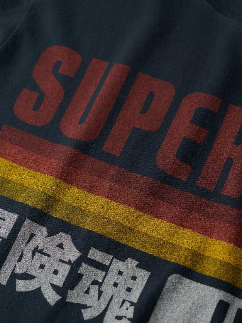 Product image 5 of 5, which shows Superdry Japan Stripe Relaxed T-Shirt, Eclipse Navy, S