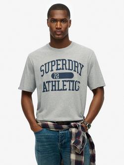 Superdry Athletic Essential T-Shirt, Grey Marl, Grey Marl