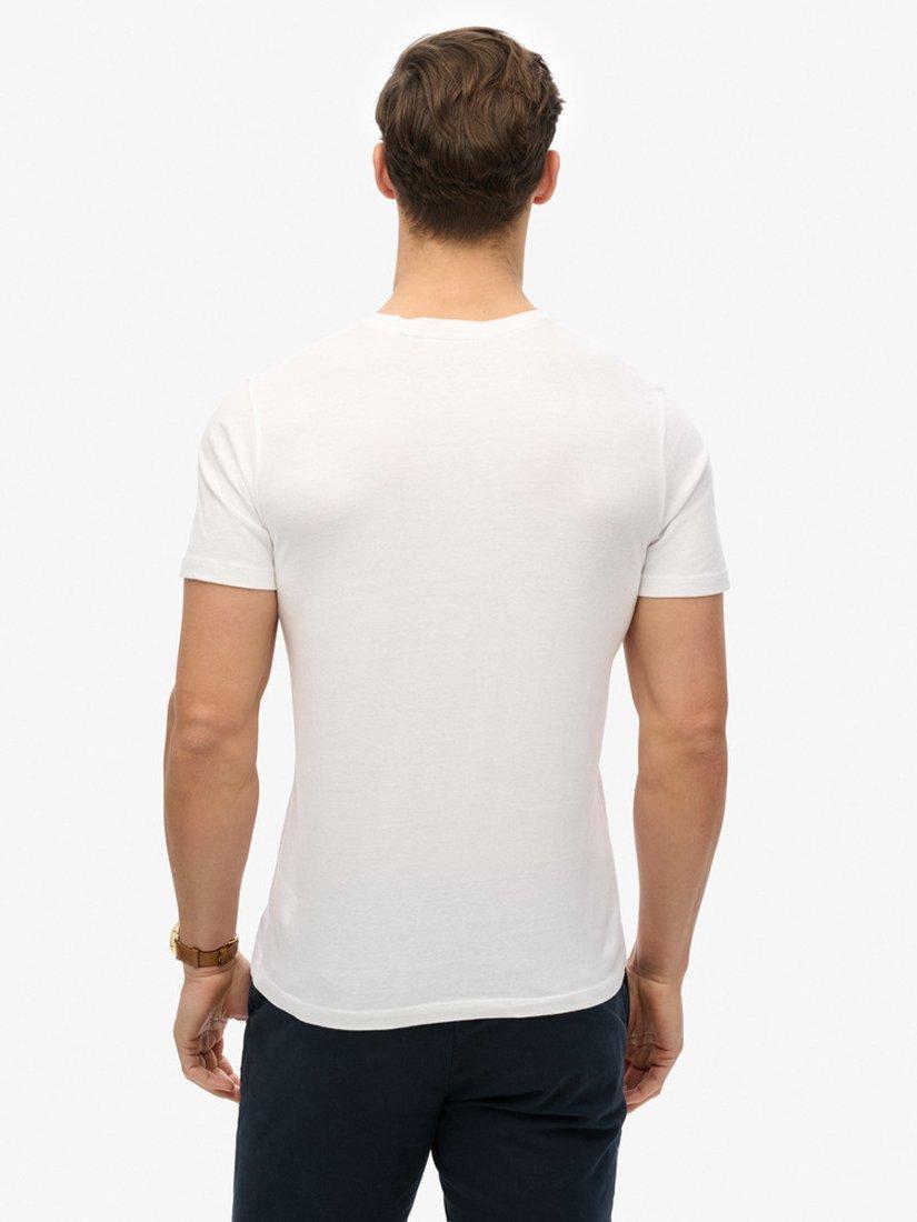 Product image 2 of 4, which shows Superdry Cotton Regular Fit Short Sleeve Classic Essential T-Shirt, Optic, S
