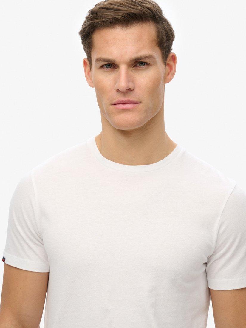 Product image 4 of 4, which shows Superdry Cotton Regular Fit Short Sleeve Classic Essential T-Shirt, Optic, S