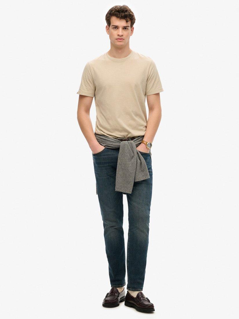 Product image 3 of 4, which shows Superdry Cotton Regular Fit Short Sleeve T-Shirt, Stonewash Brown, S
