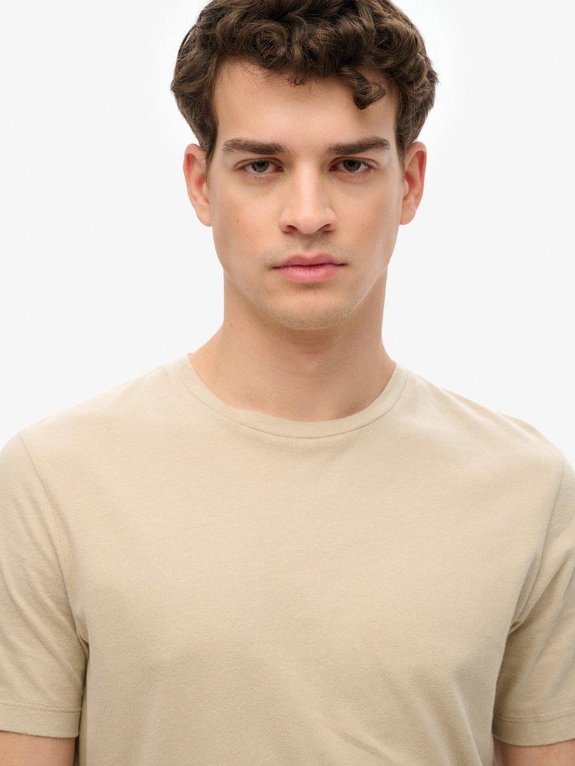 Product image 4 of 4, which shows Superdry Cotton Regular Fit Short Sleeve T-Shirt, Stonewash Brown, S