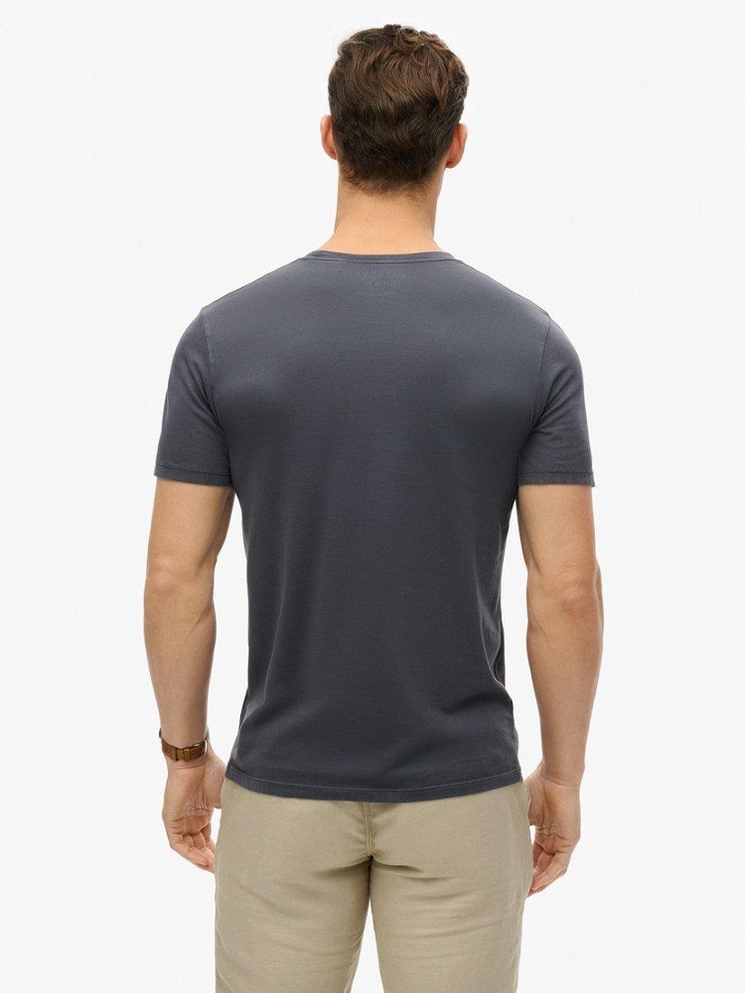 Product image 2 of 5, which shows Superdry Classic Essential Cotton T-Shirt, Washed Eclipse Navy, S
