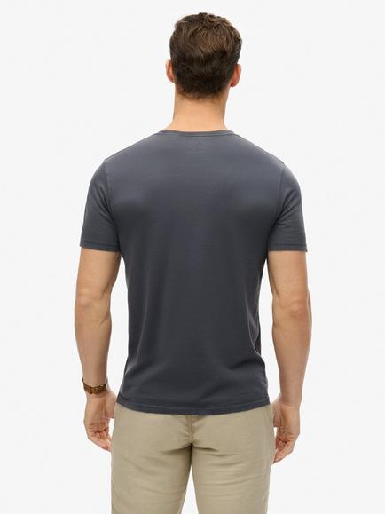 Superdry Classic Essential Cotton T-Shirt, Washed Eclipse Navyirt - view 2, Washed Eclipse Navy